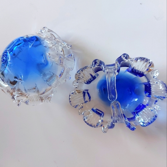 Set of 2 Vintage Mini Glass Baskets Murano Style - Picture 8 of 8